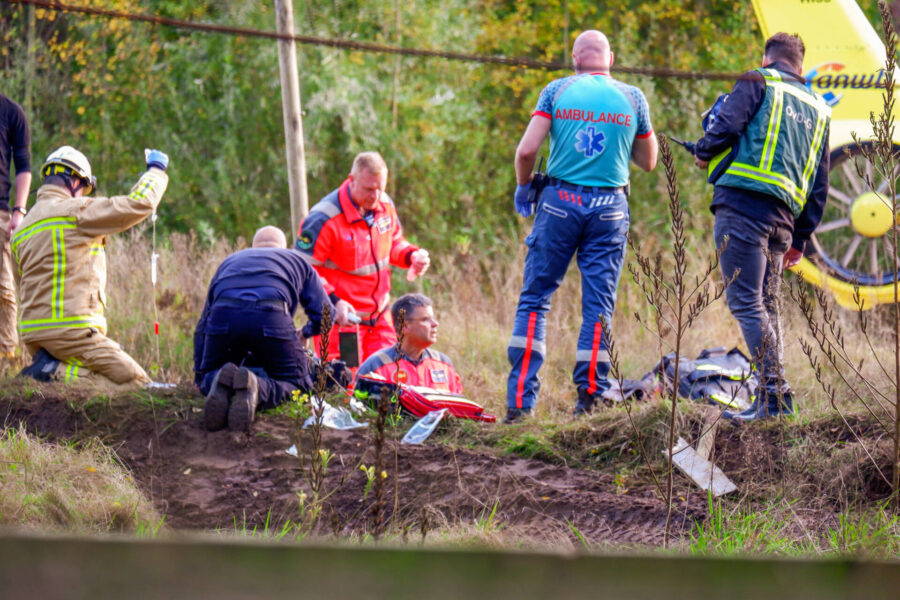 Traumahelikopter landt op terrein van Fundustry in Nuenen
