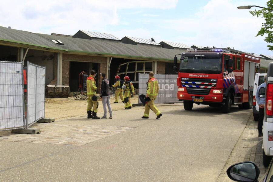 Brandweer aanwezig bij gaslek aan de Bleekvelden in Geldrop